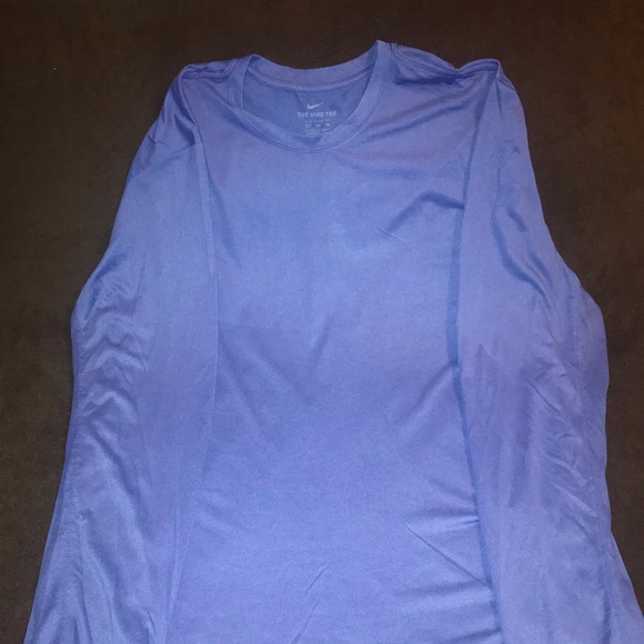 Nike NWOT Size:XLT L/S Dri-fit Polyester Columbia Blue Athletic Cut - Picture 6 of 10